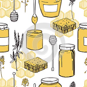 Honey set. Vector pattern