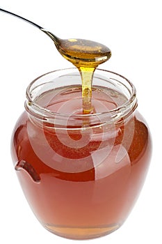 Honey spoon and jar