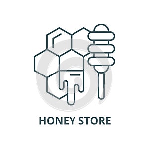 Honey store vector line icon, linear concept, outline sign, symbol