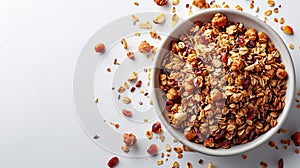 Honey-Sweetened Granola with Berries. Generative ai photo