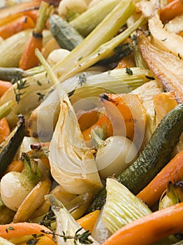 Honey and Thyme Roasted Baby Vegetables photo