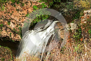 Honey waterfalls and caucasus mountains of North Caucas photo