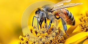 Bee on Yellow Flower