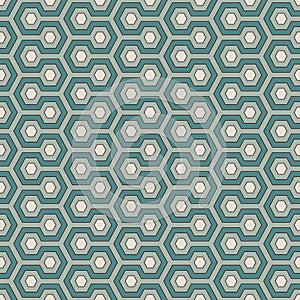 Honeycomb background. Blue colors repeated hexagon tiles wallpaper. Seamless pattern with classic geometric ornament.