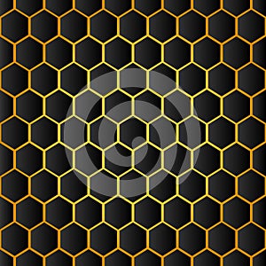 Honeycomb background texture from a bee hive. Vector hexagon pattern photo