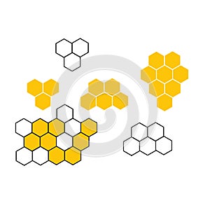 Honeycomb bee icon on white background.