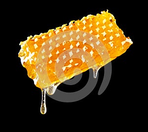 Honeycomb on black background