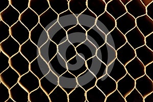 Honeycomb cells of cardboard stiffening rib background