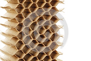 Honeycomb cells of cardboard stiffening rib background