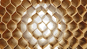 Honeycomb cells of cardboard stiffening rib background