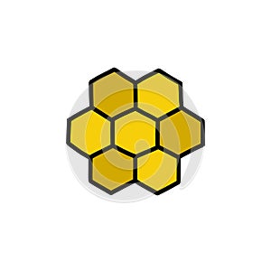 Honeycomb doodle icon, vector color illustration