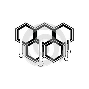 Honeycomb with drops black simple icon