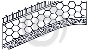 Honeycomb Geometric Corner Border Design, vector design Generative AI
