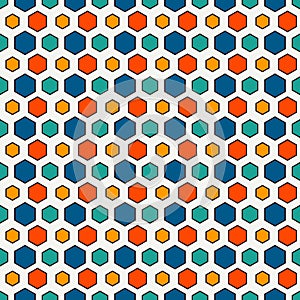 Honeycomb grid abstract background. Repeated hexagon wallpaper. Seamless pattern with classic geometric ornament.