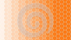 Honeycomb Grid tile random background or Hexagonal cell texture. in color orange with white gradient.