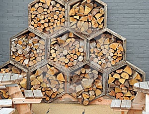 Honeycomb hexagon wood blocks