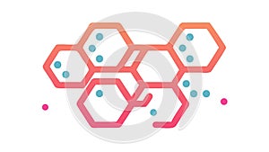 Honeycomb Hexagonal Network, Abstract Geometric Tech Pattern, vector design Generative AI