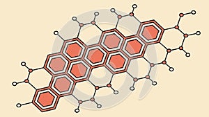Honeycomb Hexagonal Pattern with Reddish Cells, Organic Vector, vector design Generative AI