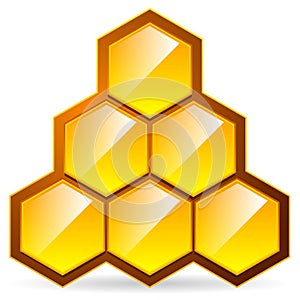 Honeycomb, honey cell illustration / icon isolated. Organic swee