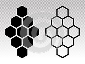 Honeycomb / honey comb flat icon with hexagon pattern for apps and websites