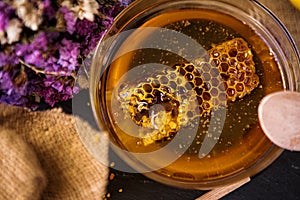 Honeycomb in the honey