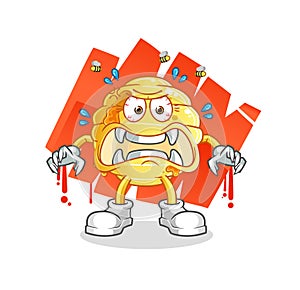 honeycomb monster vector. cartoon character