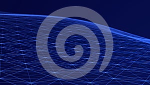 Honeycomb network concept. Data transfer. Digital technological background. 3D rendering