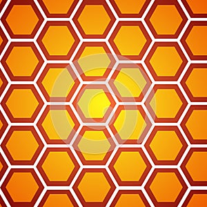 Honeycomb orange background, vector illustration