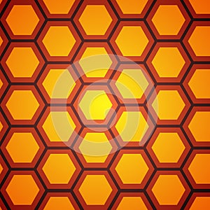 Honeycomb orange background, vector illustration