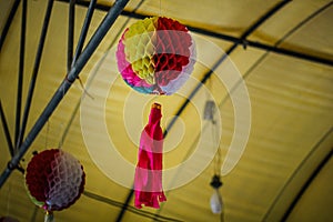 Honeycomb paper hanging For decorating the festive places