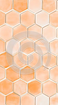 Orange Hexagonal Tiles Pattern Background. Seamless.