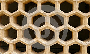 Honeycomb patterned windowcover. Amber Fort, India