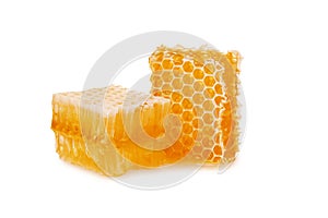 Honeycomb pieces isolated on white background