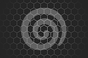 Honeycomb random Grid background or Hexagonal cell texture. in color black or dark with gradient color.