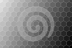 Honeycomb random Grid background or Hexagonal cell texture. in color black or dark with gradient color.