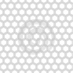 Honeycomb seamless pattern.Vector illustration.Hexagonal texture. Grid on white