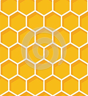 Honeycomb seamless pattern. Vector natural honey background.