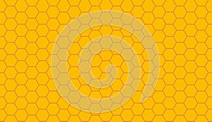 Honeycomb seamless pattern. Yellow honey comb background. Honey comb texture for beehive and bee. Wallpaper of yellow hexagon.