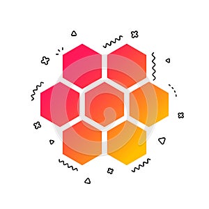 Honeycomb sign icon. Honey cells symbol. Vector