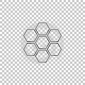 Honeycomb sign icon isolated on transparent background. Honey cells symbol. Sweet natural food