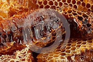 Honeycomb slice closeup background