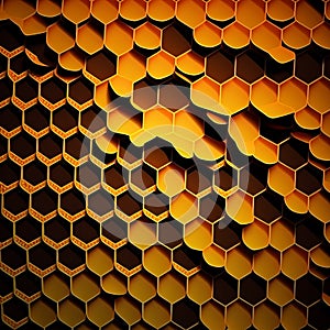 Honeycomb Textured Background (generative AI) photo