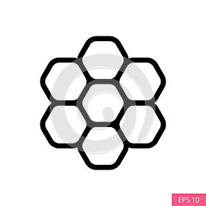 Honeycomb vector icon in line style design for website design, app, UI, isolated on white background. Editable stroke.