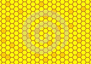 Honeycomb yellow background. Vector illustration of geometric texture. Seamless hexagons pattern