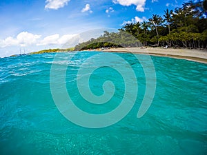 Honeymoon beach in St. John USVI, Caribbean. Paradise beach in Caribbean