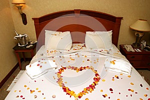 Honeymoon bed photo