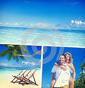 Honeymoon Couple Romantic Summer Beach Concept