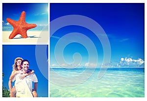 Honeymoon Couple Romantic Summer Beach Concept