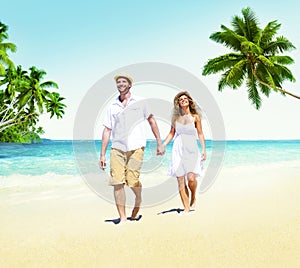 Honeymoon Couple Summer Beach Dating Concept