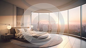 Honeymoon Suite with Panoramic Sunrise City View Bedroom